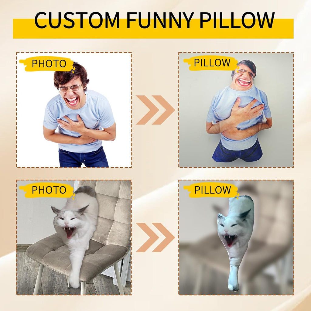 Custom Pet Pillow, Funny Ugly Plush Gag Gift for Dog Cat Lovers