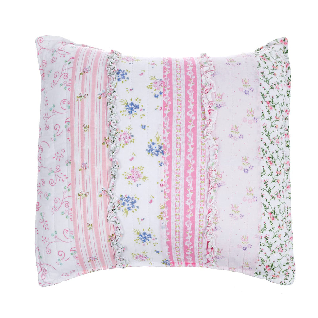 Cozy Line Home Fashions Pink Rose Romantic Ruffle Floral Flower Decor Pillow (Pink Lace, Decor Pillow - 1pc)