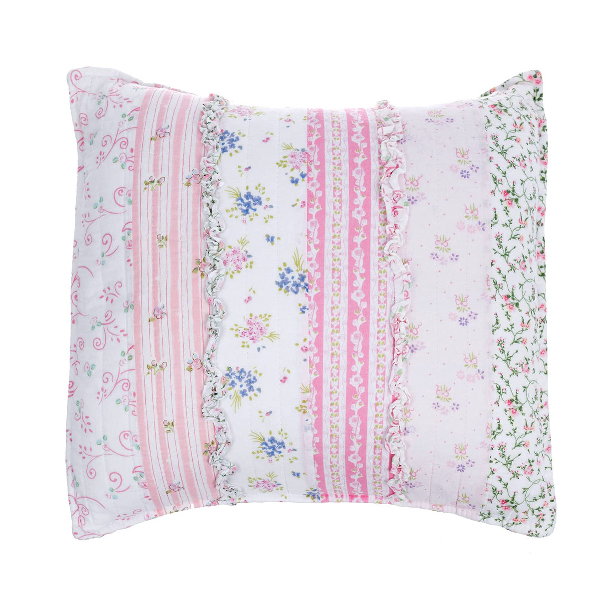 Cozy Line Home Fashions Pink Rose Romantic Ruffle Floral Flower Decor Pillow (Pink Lace, Decor Pillow - 1pc)