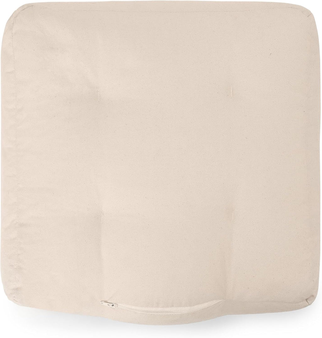 REDEARTH · Pouf Filler Ottoman Textured Boho Storage Cube Poof Decorative Pouffe Farmhouse Footrest Accent Footrest - Living Room Bedroom Nursery; 100% Cotton (17"X17"X17", Natural)