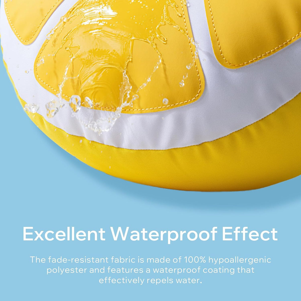 Phantoscope Fruit Outdoor Shaped Pillow Series Lemon Wedge Shaped Waterproof Outdoor Throw Pillow with Leather Decorative, Cushions for Fun Home Decor for Patio, Pool, Yellow, 9.5 x 18 inches