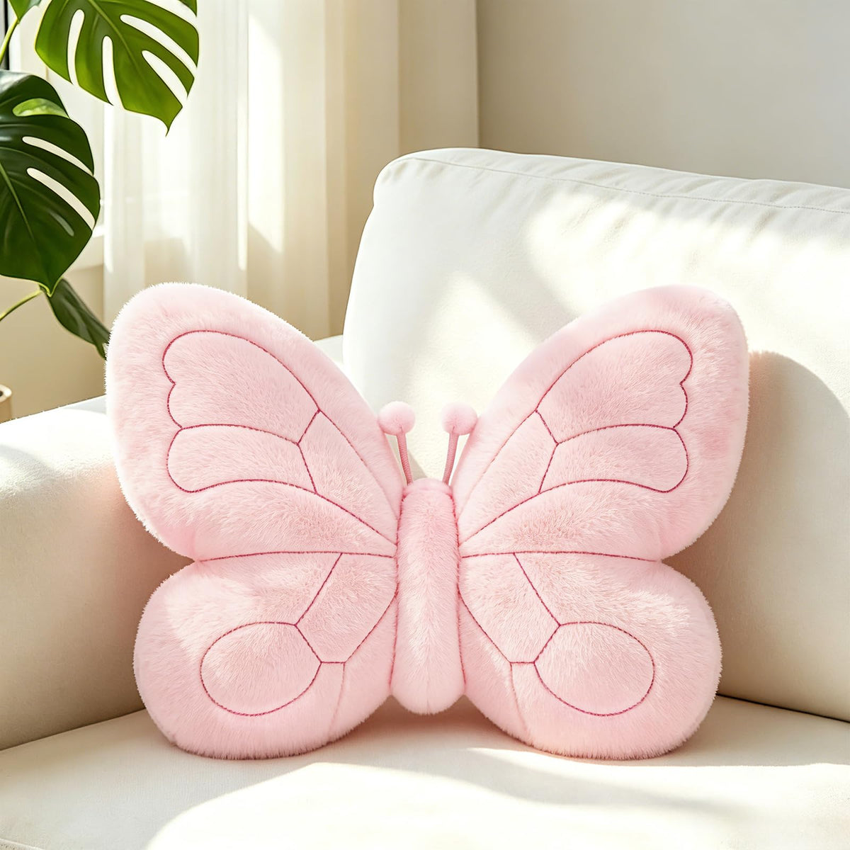 LANPU Butterfly Shaped Plush Throw Pillow for Sofa, Bed and Chair Decor