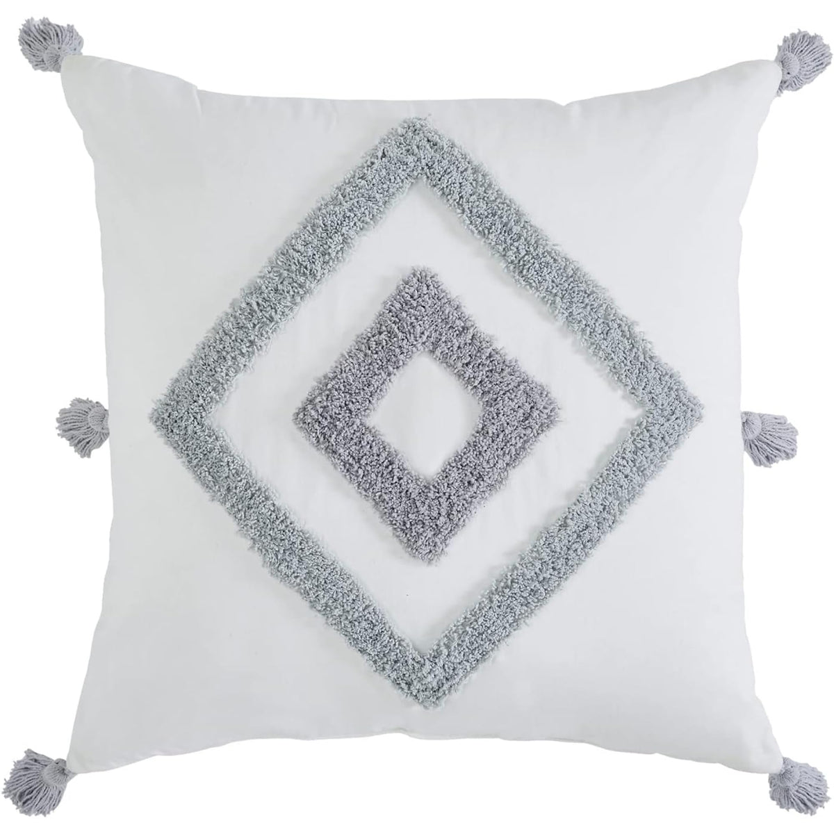 Indigo Ink Tufted Medallion Round Pillow, Yellow, 20 x 20 in