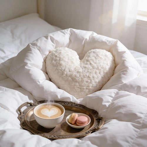 16" Creamy Pearl White Heart Pillow, Luxury 600GSM Rose Textured Faux Rabbit Fur, Super Matte Soft Aesthetic Decorative Throw Pillow for Couch Bed Sofa, Neutral Home Decor Heart Cushion