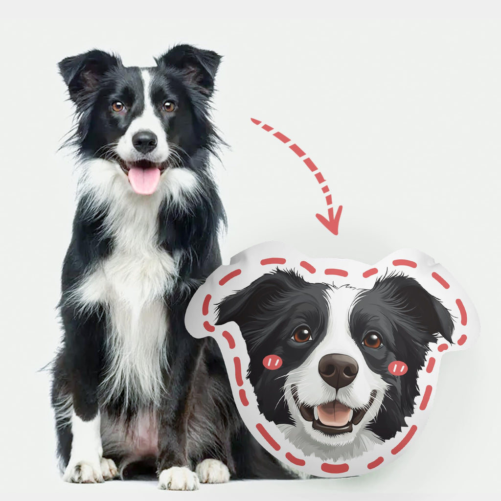 Custom Pet Pillow with Photo - Personalized Face Dog Cat Shaped Pillow - Personlized Pet Memorial Gifts for Loss of Dogs - Birthday Gift for Pets Lover - White Elephant Gift for Mom Dad