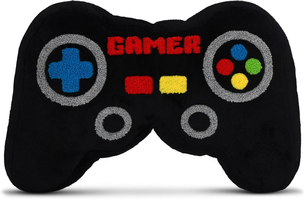 iscream 3D Plush Video Game Controller Shaped 12.5" x 8" Chenille Accent Pillow