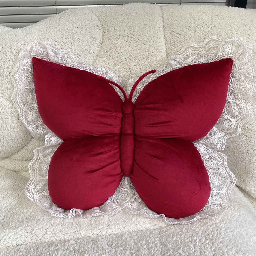 Butterfly Throw Pillow, Butterfly Shaped Decorative Pillow for Sofa Couch