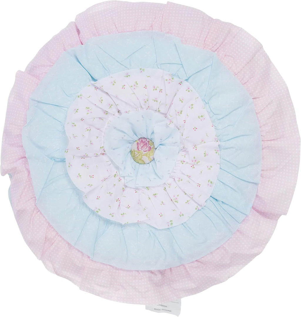 Cozy Line Home Fashions Pink Rose Romantic Ruffle Floral Flower Decor Pillow (Pink Lace, Decor Pillow - 1pc)
