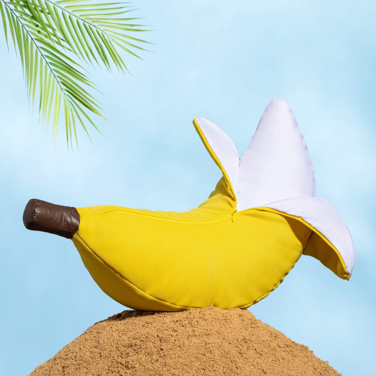 Phantoscope Fruit Outdoor Shaped Pillow Series Lemon Wedge Shaped Waterproof Outdoor Throw Pillow with Leather Decorative, Cushions for Fun Home Decor for Patio, Pool, Yellow, 9.5 x 18 inches