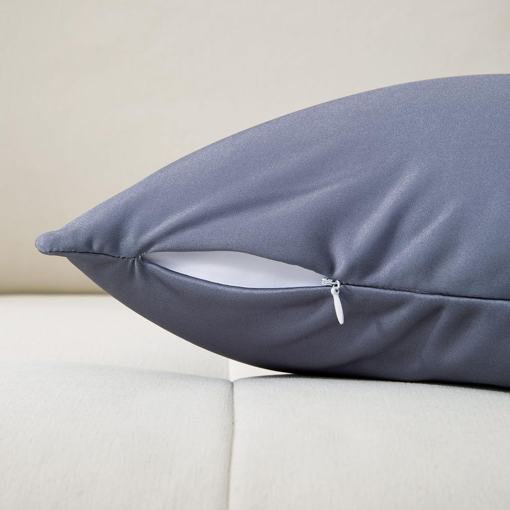 Microbead Throw Pillow with Removable Cover Bed Body Microbead Pillow Neck Head Back Support, Spandex Soft Silky Fabric for Sleeping and Travel Sofa Bedroom Comfortable (Space Gray)