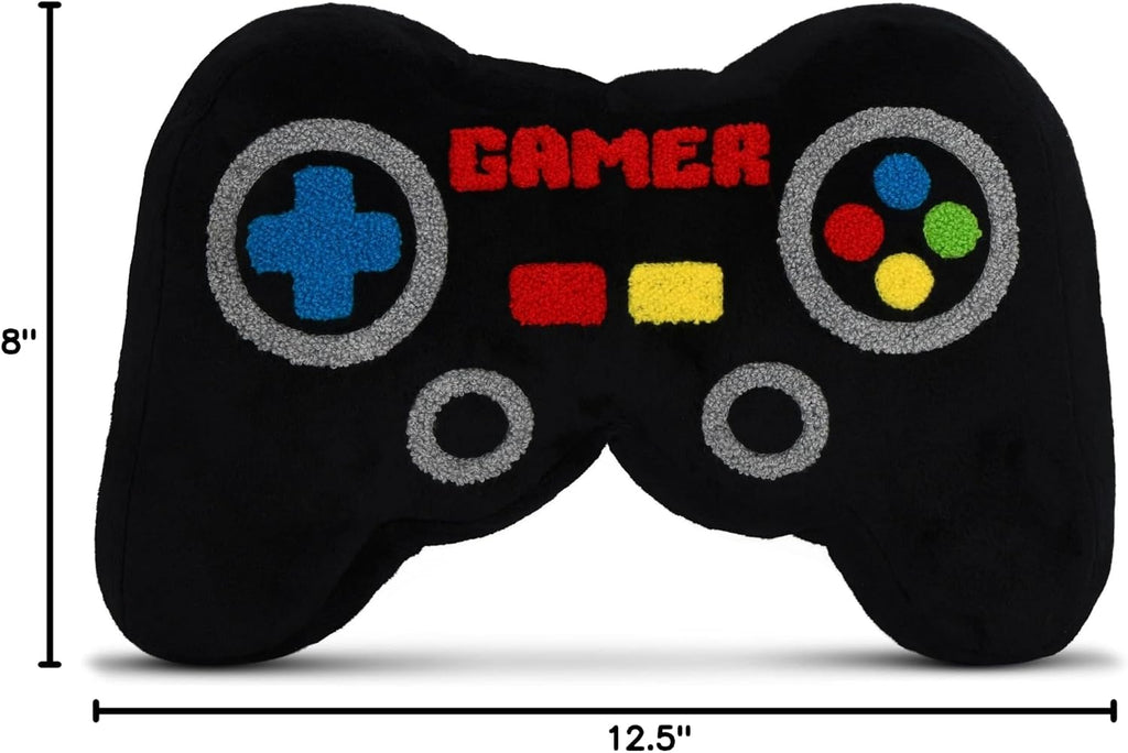 iscream 3D Plush Video Game Controller Shaped 12.5" x 8" Chenille Accent Pillow