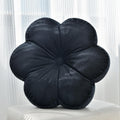 Flower Shaped Round Throw Pillow, Decorative Seat Cushion, 15", Ivory White