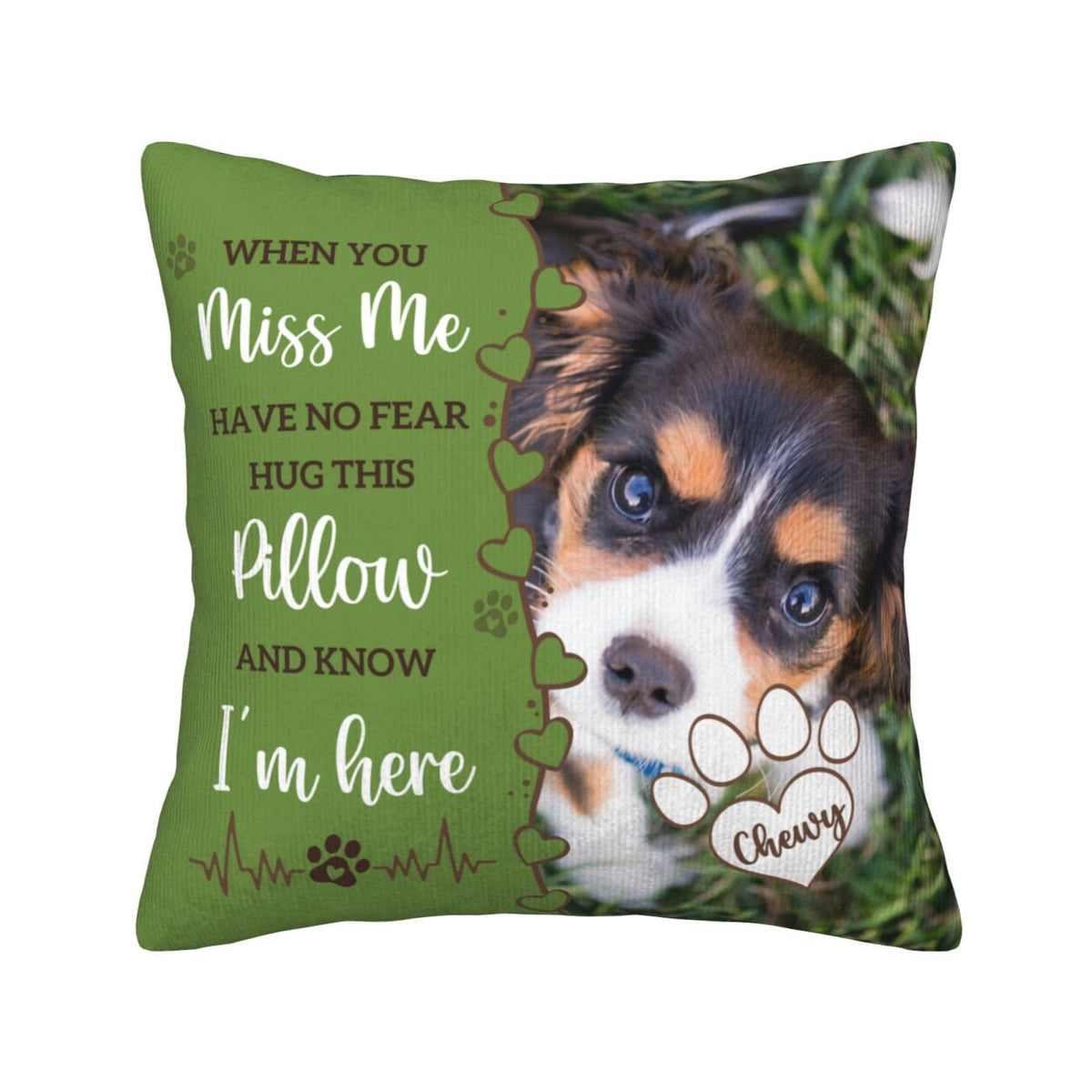Personalized Pet Memorial Throw Pillow with Photo,Dog/Cat Loss Sympathy Gift,Pet Loss Bereavement Remembrance Gifts,Custom Pillowcase with Picture Two-Sided Design (Cream)