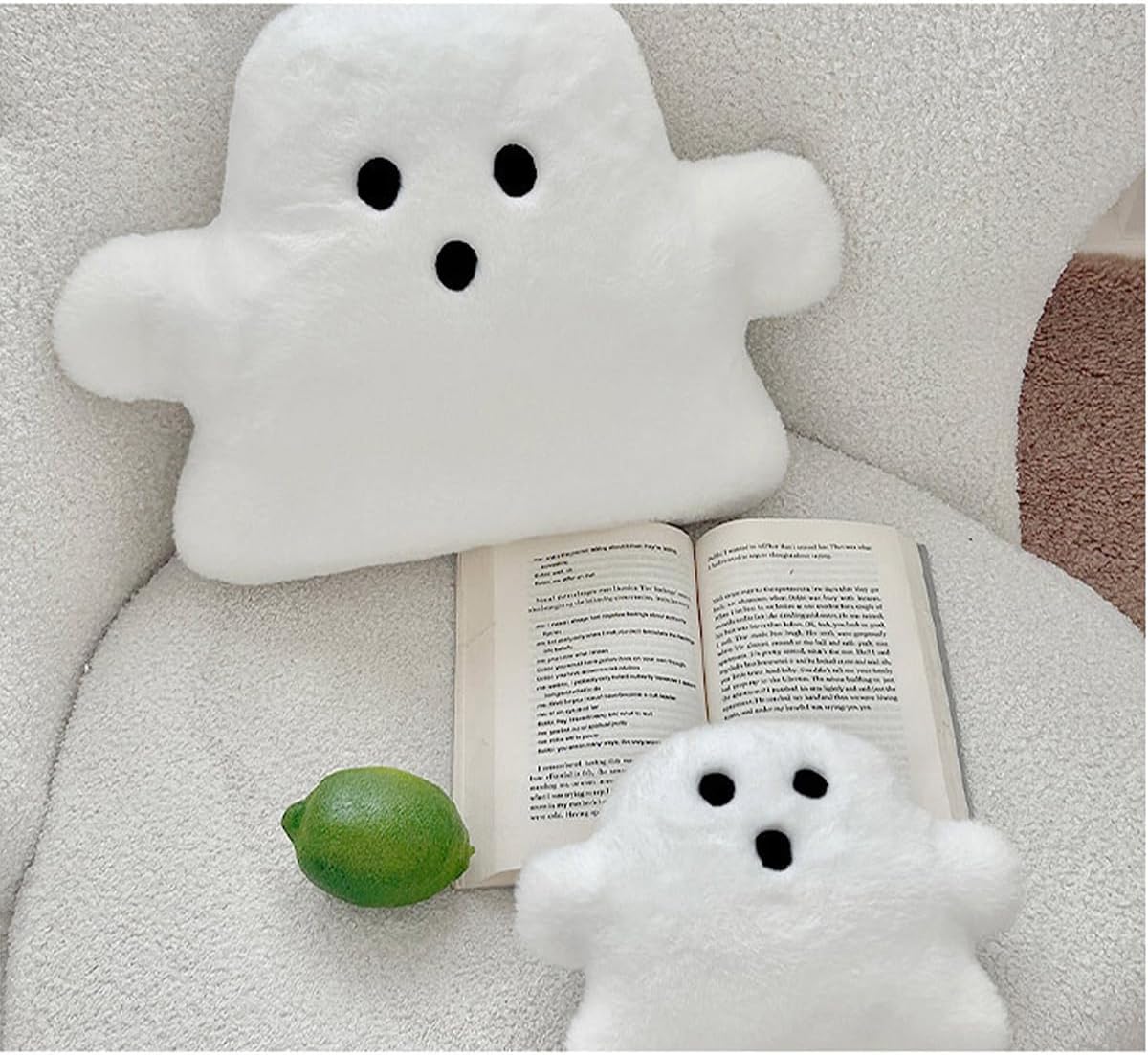 Small Ghost Halloween Pillows Decorative Cute Soft Ghost Throw Pillow Spooky Ghost Shape Cushion Décor for Halloween Home Party Sofa