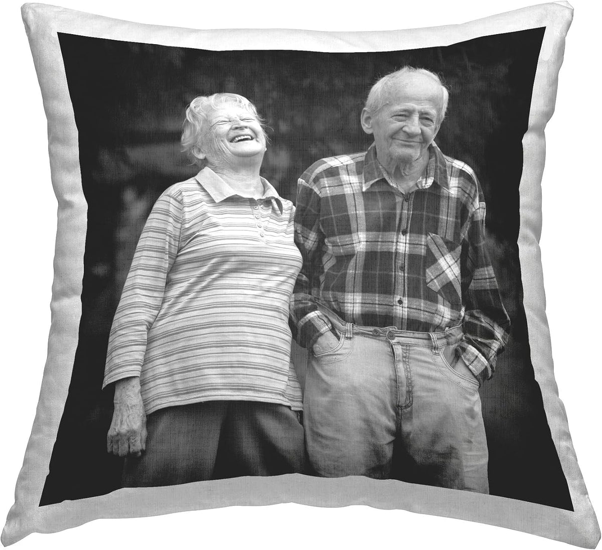 Personalized Throw Pillow – Custom White Square Indoor Cushion 18x18 – Add Your Text – Stupell Industries – Made in USA Home Décor