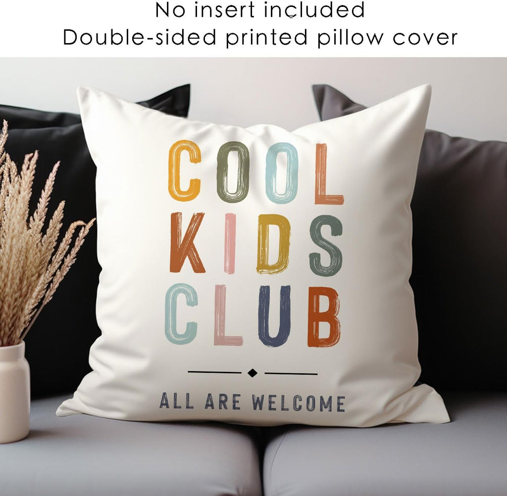 18x18 Inches Plush Kids Room Decor Pillow Cover, Boho Pattern, Invisible Zipper, Classroom & Playroom Decor