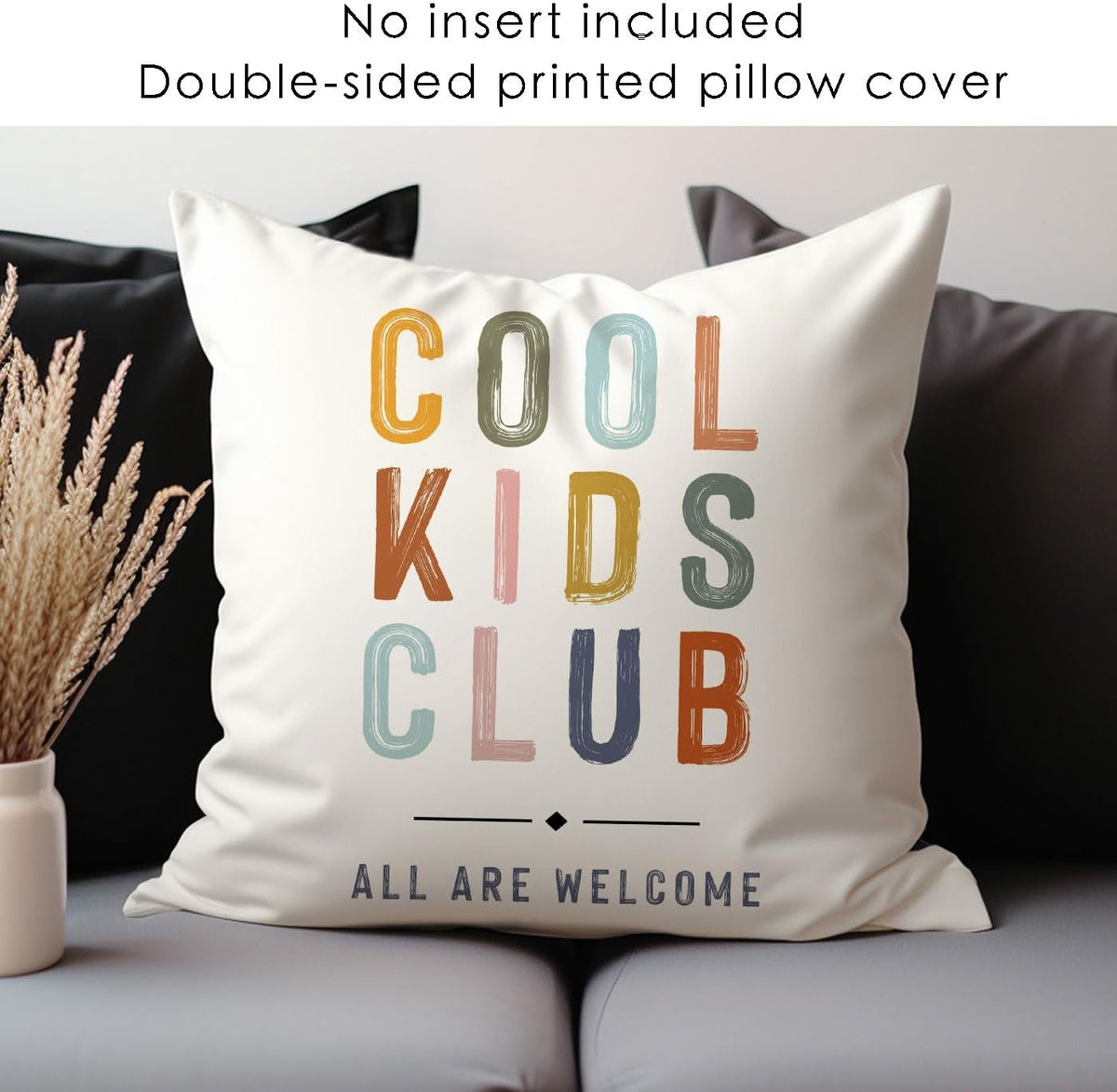 18x18 Inches Plush Kids Room Decor Pillow Cover, Boho Pattern, Invisible Zipper, Classroom & Playroom Decor
