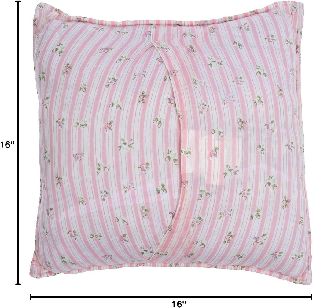 Cozy Line Home Fashions Pink Rose Romantic Ruffle Floral Flower Decor Pillow (Pink Lace, Decor Pillow - 1pc)