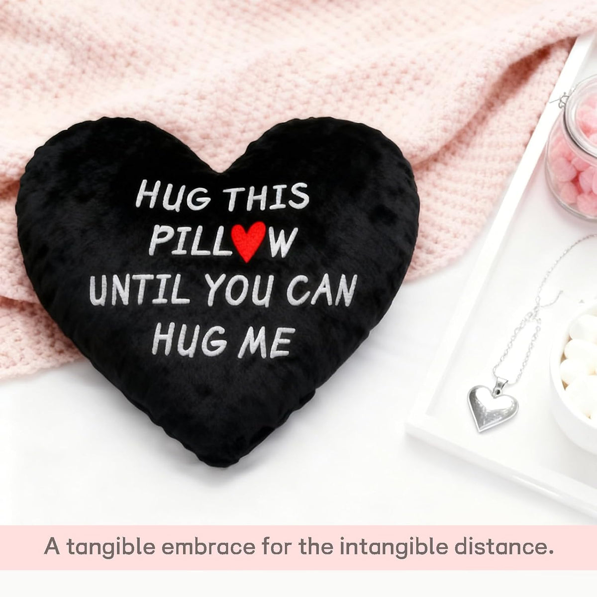 Valentines Day Hug This Pillow Until You Can Hug Me Pillow Boyfriend Gifts Throw Pillows for Long Distance Relationship Gift for Adults Women Friends