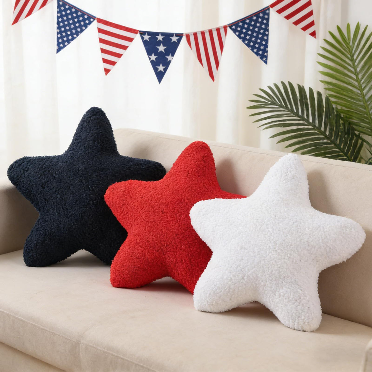 Cumule 3 Pack Cloud Moon Star Shaped Throw Pillows 16 Inch