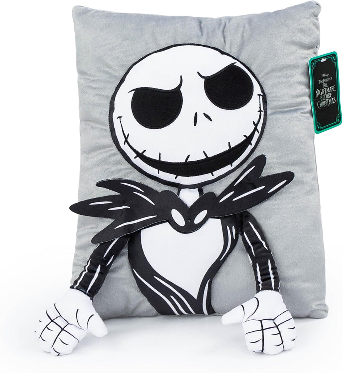 Jay Franco Disney Nightmare Before Christmas Jack 3D Snuggle Plush Pillow - Super Soft Skeleton Pillow - Measures 15 Inches
