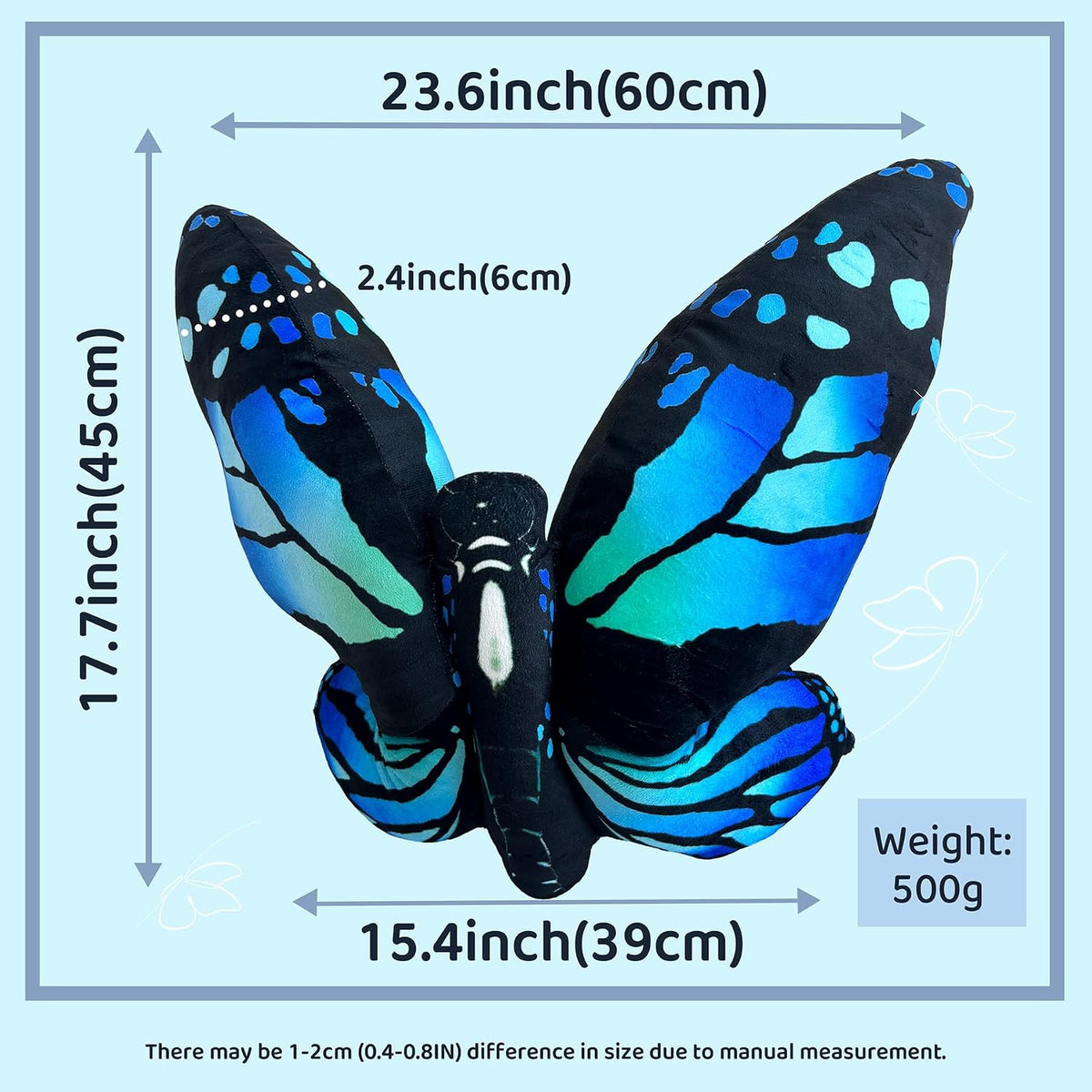 Butterfly Decoritive Thow Pillow 25" x 16.5", Butterfly Gifts for Women