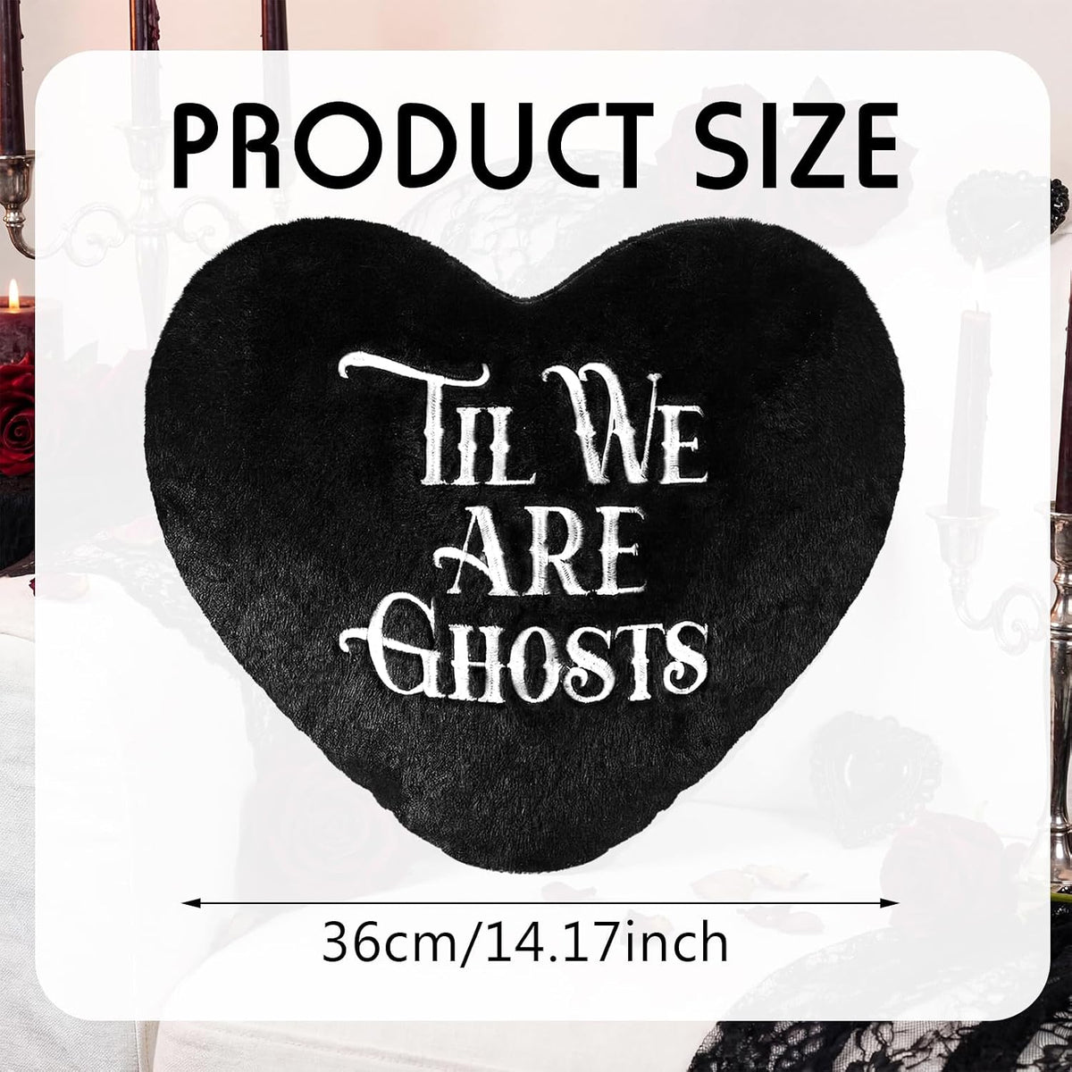 Threehoney Black Halloween Goth Heart Pillow Gothic Throw Pillows