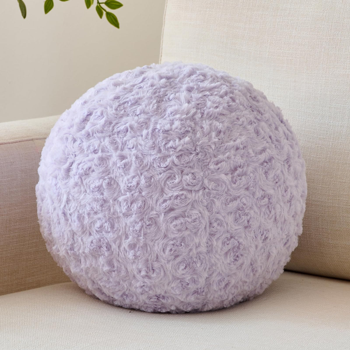 Ball Pillow, Decorative Round Pillow for Couch n, Circle Throw Pillows, Perfect Ball Pillows for Couch, Stylish Decorative Pillows, Versatile Round Throw Pillow (White, Mini-8.6 Inches)