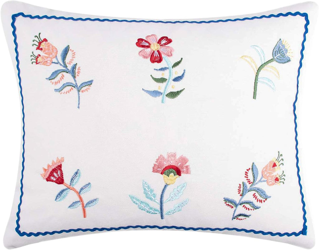 Levtex Home - Danika - Decorative Pillow (14 x 18in.) - Floral - Blue, Pink, Blush and White