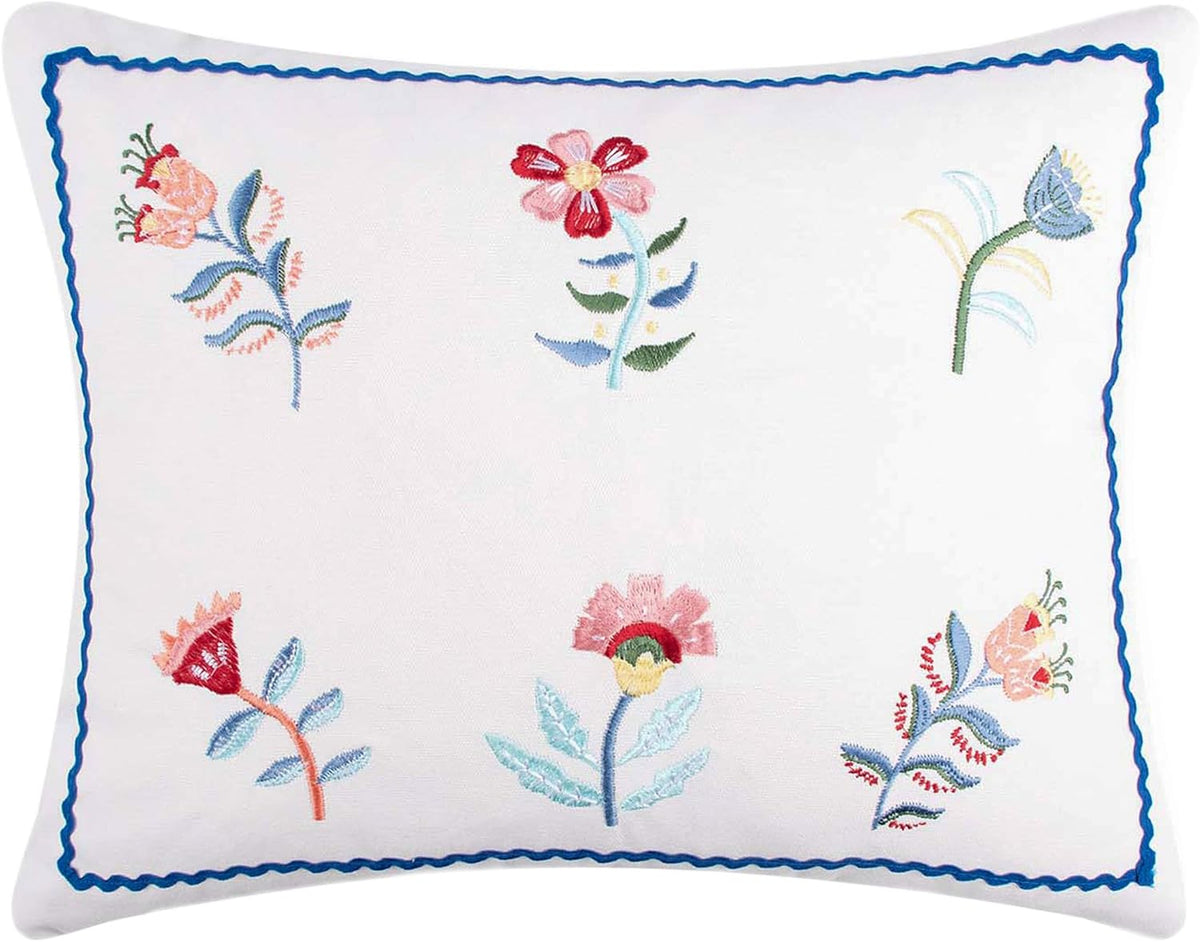 Levtex Home - Danika - Decorative Pillow (14 x 18in.) - Floral - Blue, Pink, Blush and White