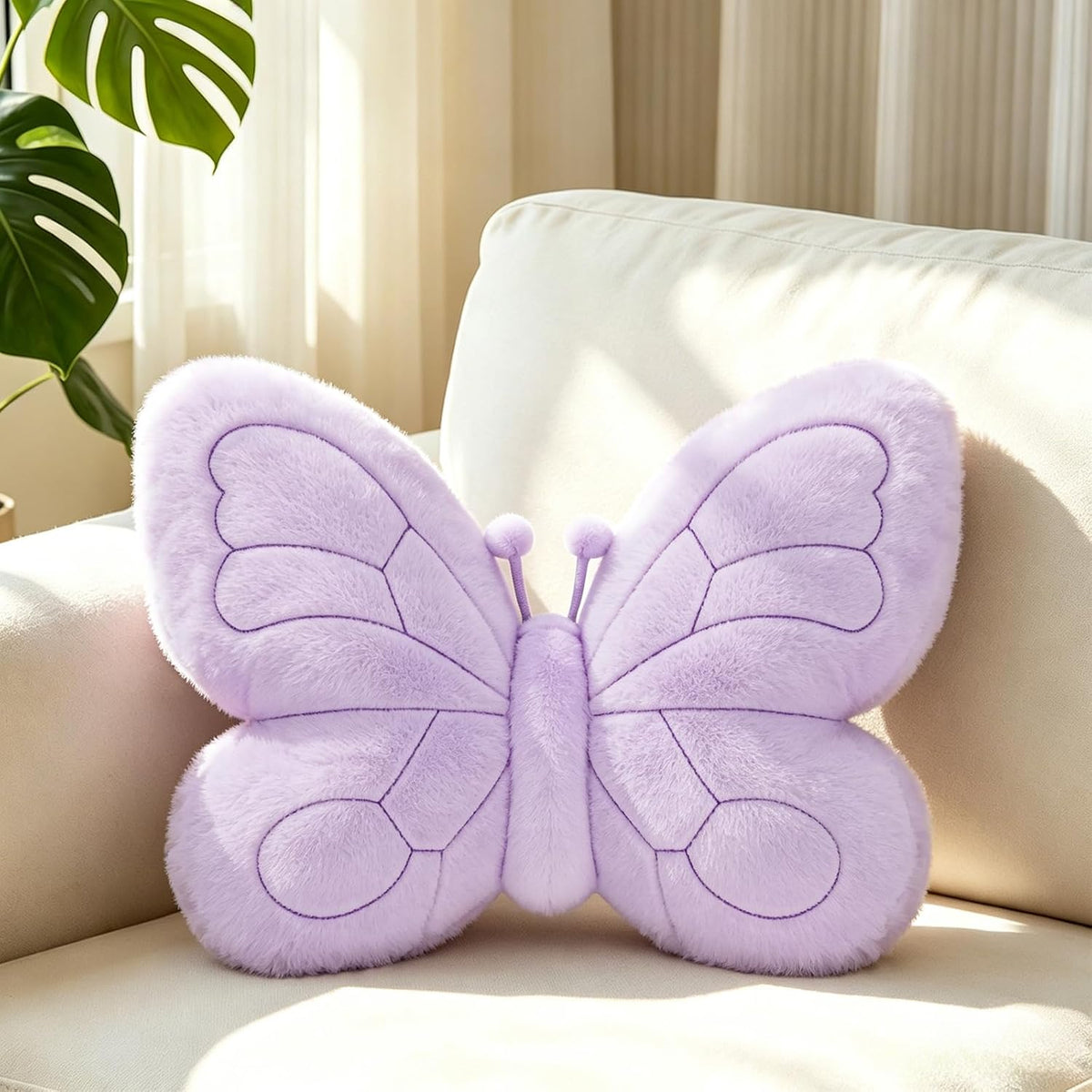 LANPU Butterfly Shaped Plush Throw Pillow for Sofa, Bed and Chair Decor