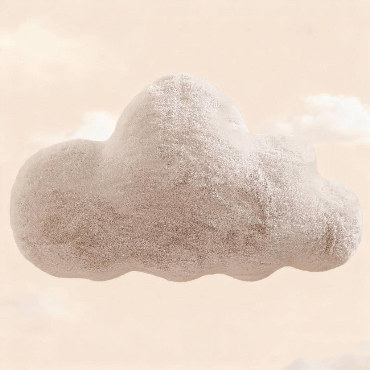 YRXRUS Cloud Pillows, White Cloud Shaped Pillow, Decorative Throw Pillow Gifts, Cute Plush Room Decor, Fluffy Faux Rabbit Fur 9.5"x16" Pillows for Living Bedroom Kids Room