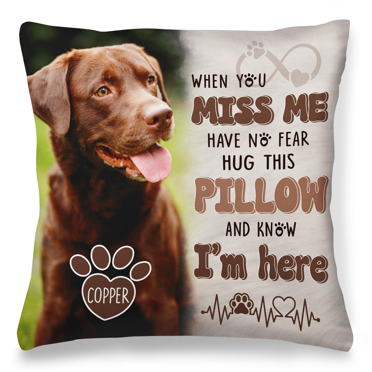 Custom Pet Throw Pillow with Photo Text, Customized Pet Memorial Gifts, Personalized Pet Photo Gifts for Dog Lovers, Loss of Dog Sympathy Gift Personalized, Cats Dogs Remembrance Bereavement Gift