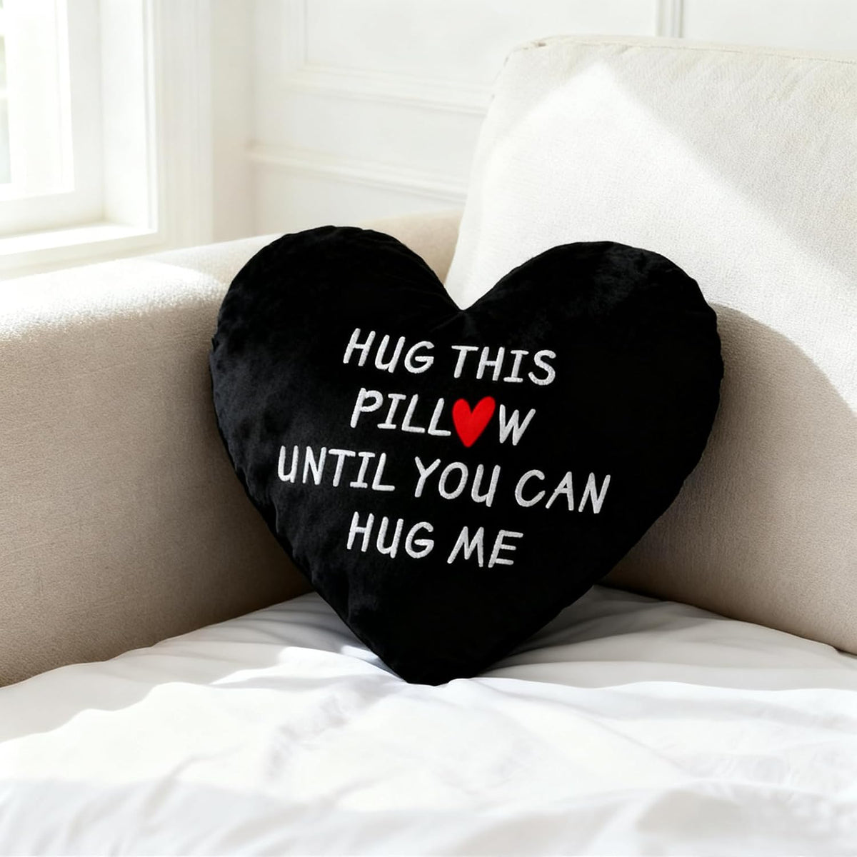 Valentines Day Hug This Pillow Until You Can Hug Me Pillow Boyfriend Gifts Throw Pillows for Long Distance Relationship Gift for Adults Women Friends