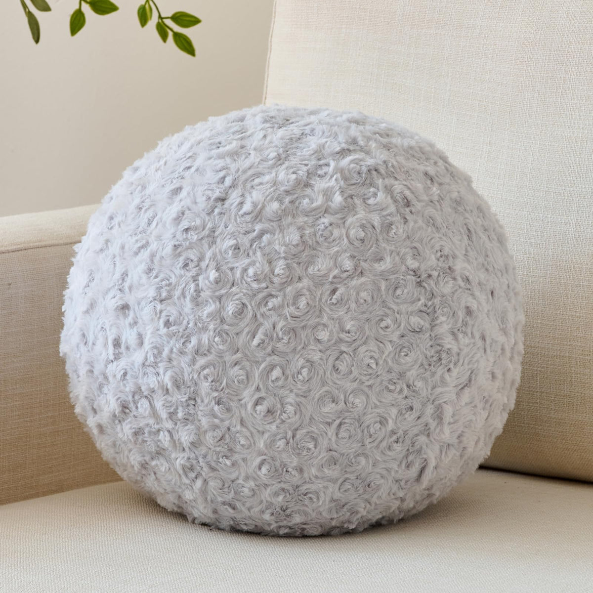 Ball Pillow, Decorative Round Pillow for Couch n, Circle Throw Pillows, Perfect Ball Pillows for Couch, Stylish Decorative Pillows, Versatile Round Throw Pillow (White, Mini-8.6 Inches)