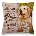 Custom Pet Throw Pillow with Photo Text, Customized Pet Memorial Gifts, Personalized Pet Photo Gifts for Dog Lovers, Loss of Dog Sympathy Gift Personalized, Cats Dogs Remembrance Bereavement Gift
