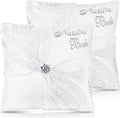 SmoothNovelty 2 Set Wedding Kneeling Pillows 17x15 Inch Nuestra Boda Satin