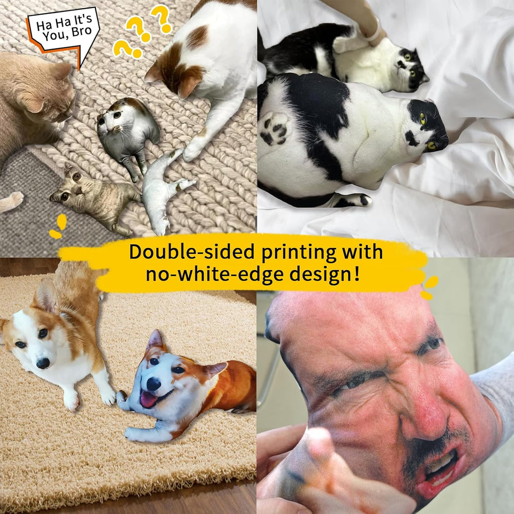 Custom Pet Pillow, Funny Ugly Plush Gag Gift for Dog Cat Lovers