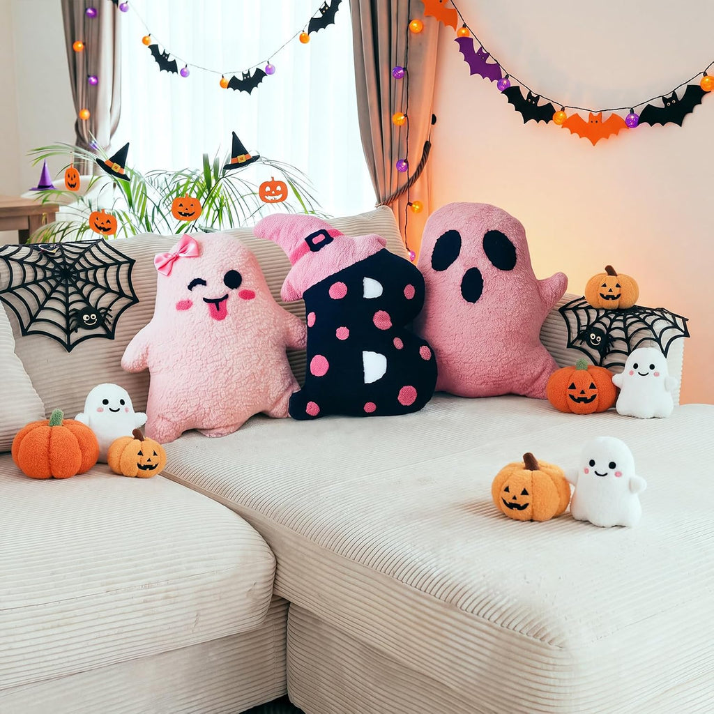 3 Pcs Boo Ghost Halloween Decorative Throw Pillows