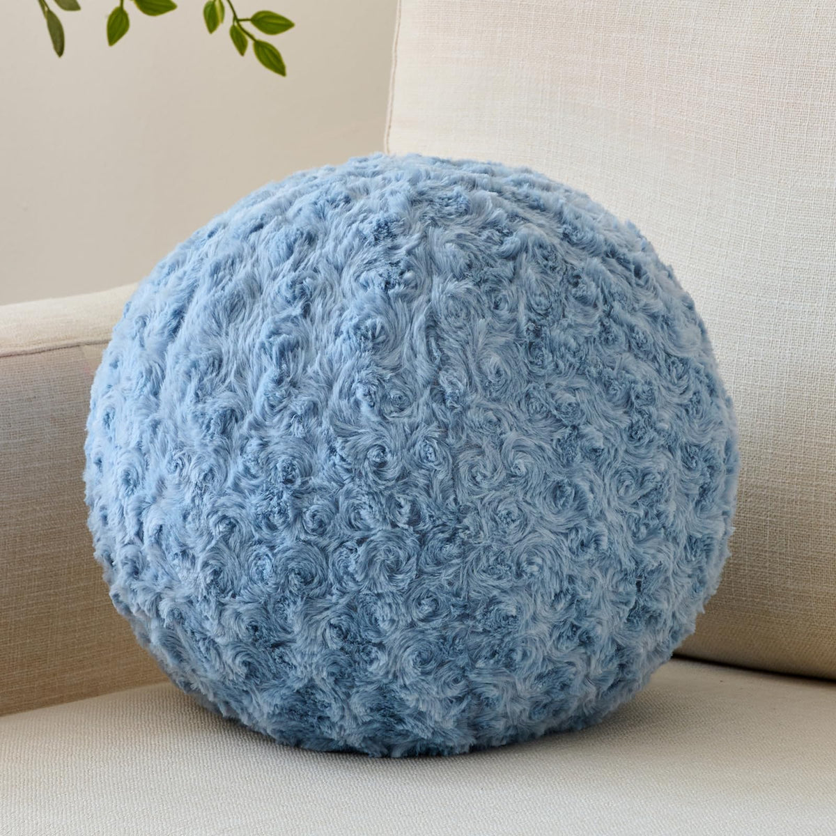 Ball Pillow, Decorative Round Pillow for Couch n, Circle Throw Pillows, Perfect Ball Pillows for Couch, Stylish Decorative Pillows, Versatile Round Throw Pillow (White, Mini-8.6 Inches)