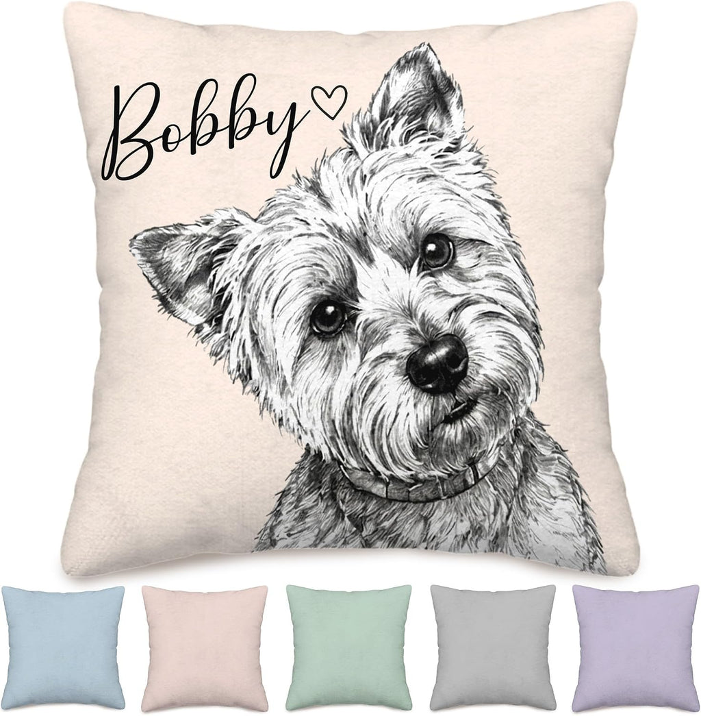 Custom Pet Throw Pillow with Photo Text, Customized Pet Memorial Gifts, Personalized Pet Photo Gifts for Dog Lovers, Loss of Dog Sympathy Gift Personalized, Cats Dogs Remembrance Bereavement Gift