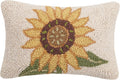 Peking Handicraft Autumn Festive Sunflower Hooked Wool Pillow – 8” x 12”