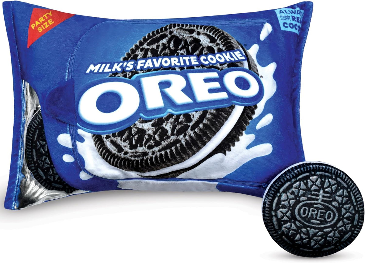 iscream Oreo Cookie Package-Shaped Plush Fleece 6-Piece Pillow Set