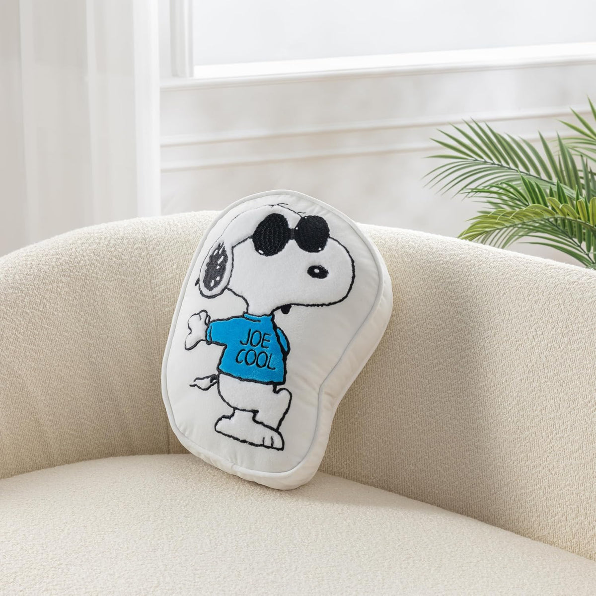 Berkshire Peanuts® Plush Throw Pillow, Gift Idea, Snoopy Cute Character Shaped Cushion, Soft Cozy Decor for Bed Couch Chair(Joe Cool Pillow All Colorways, 15.5’’ L)