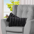 Cheer Collection Faux Fur Throw Pillows - Decorative Pillows for Couch, Bed Throw Pillows, Blue Accent Pillows for Bedroom or Living Room Aesthetic, Set of 2 Furry Throw Pillows, 20" x 20"