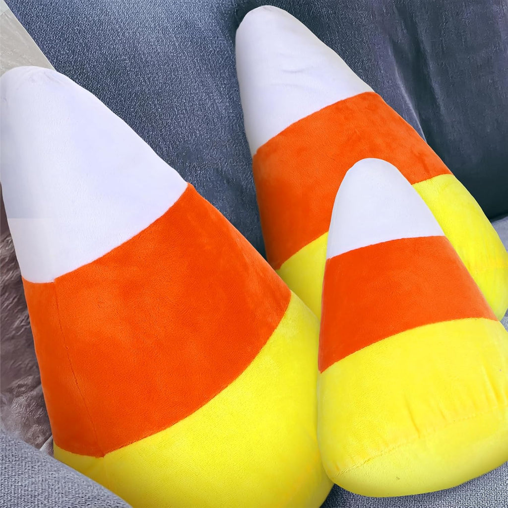 Huwena 3 Pcs Halloween Candy Corn Plush Pillows Shaped Throw,Candy Corn