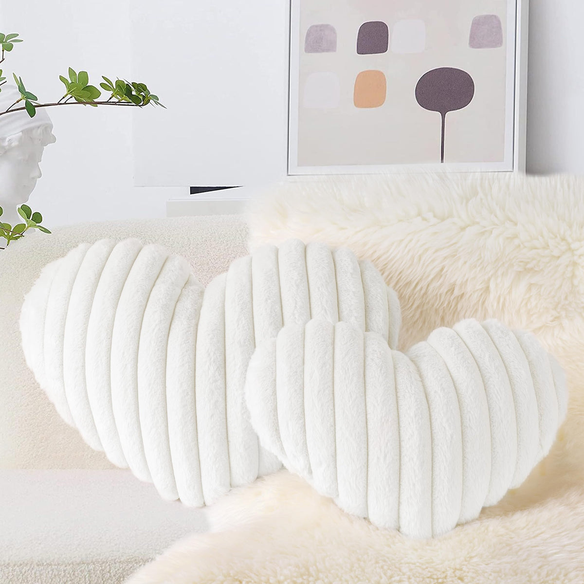 AELS Heart Shaped Pillow, 17.7 Inches Heart Decorative Throw Pillows, Velvet Love Cute Pillows, Valentines Day Decorations, Wedding Decor, Living Room Bedroom Nursery Decor, Golden