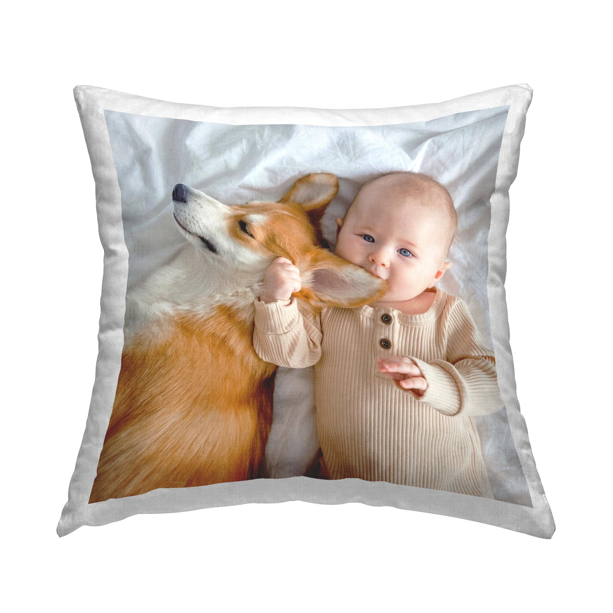 Personalized Throw Pillow – Custom White Square Indoor Cushion 18x18 – Add Your Text – Stupell Industries – Made in USA Home Décor