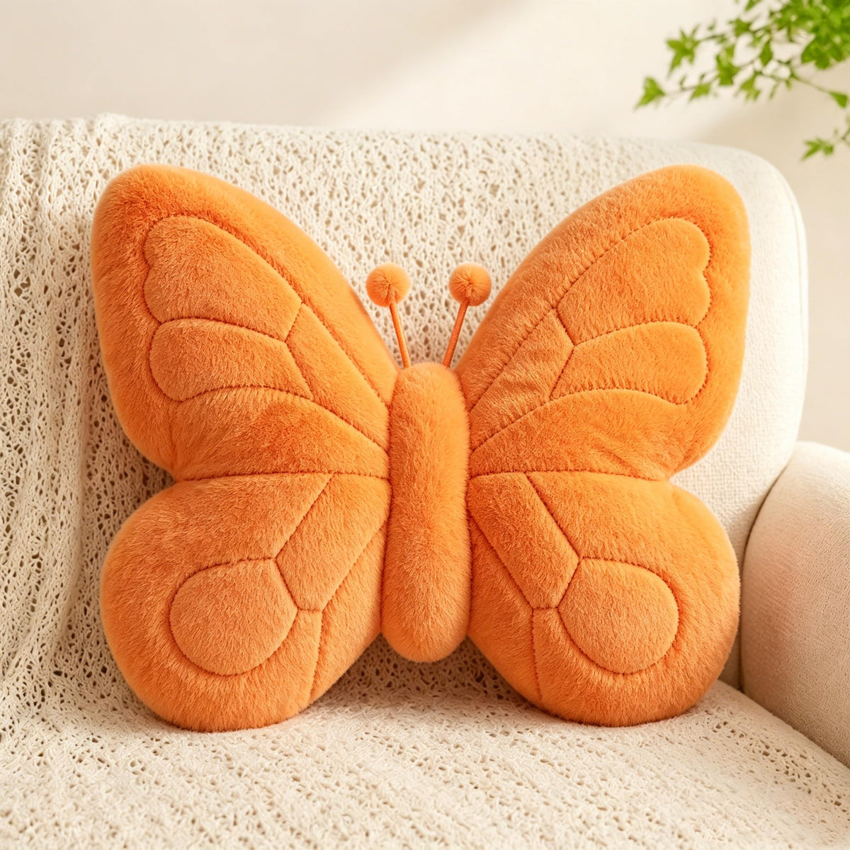 CANGHI Butterfly Pillow,Butterfly Throw Pillow,Pink 15"x18" Plush Cushion