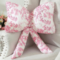 Colingmill Bow Shaped Throw Pillow 24 Inch Pink White Floral Decorative